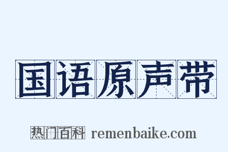 国语原声带是什么意思的图片